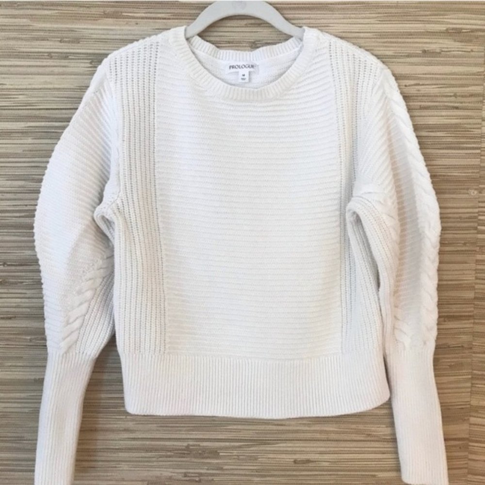 Prologue Chunky Cable Knit Crew Sweater